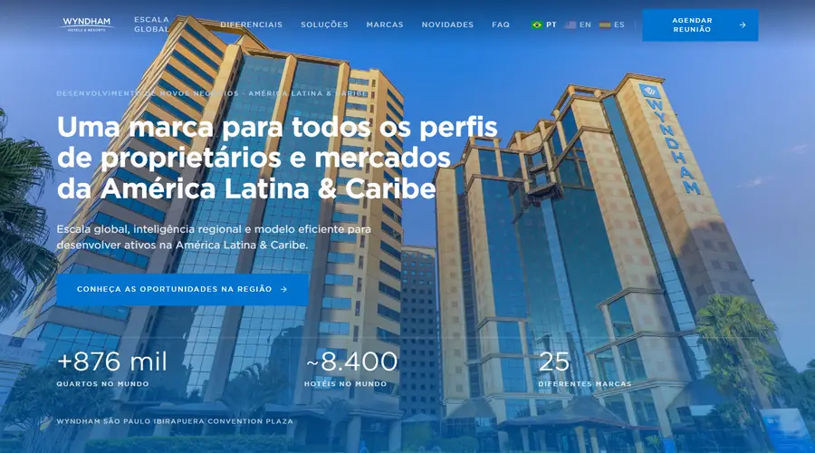 Print do site do Wyndham Hotels e Resorts